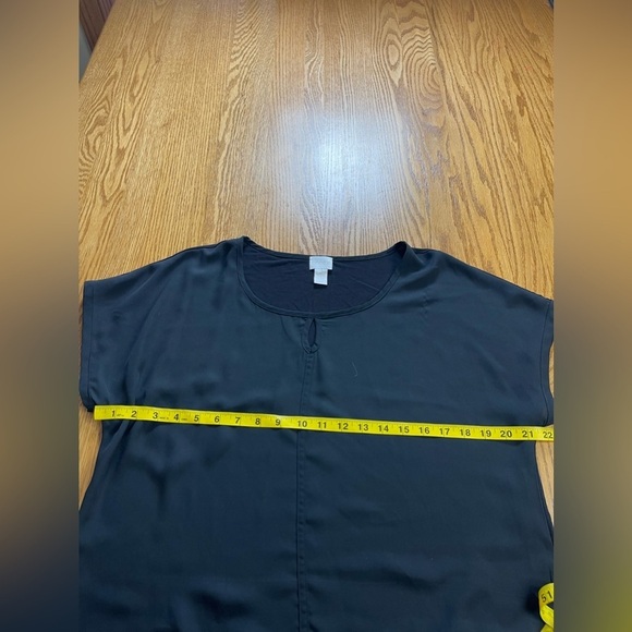 Chico’s Black Short Sleeve Top Blouse Size Large - Picture 4 of 6